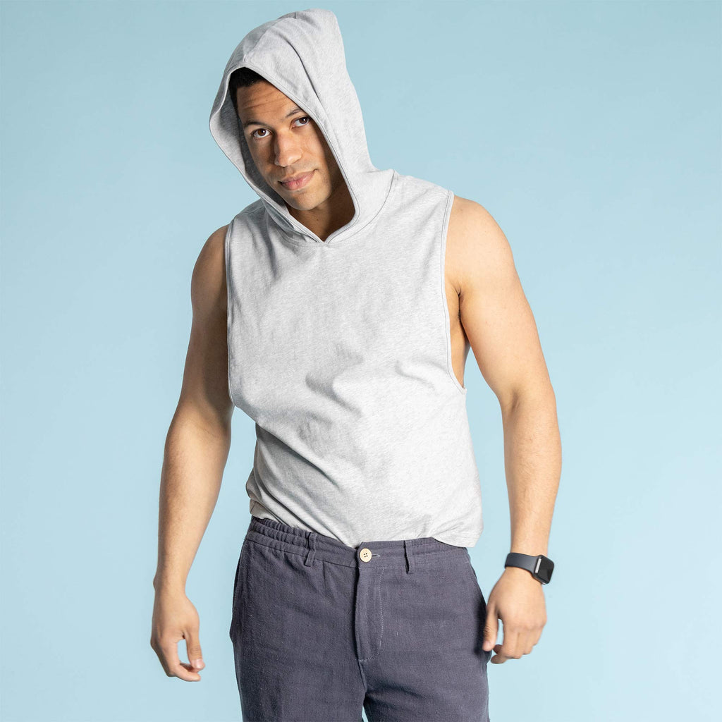 organic cotton tank top with hood