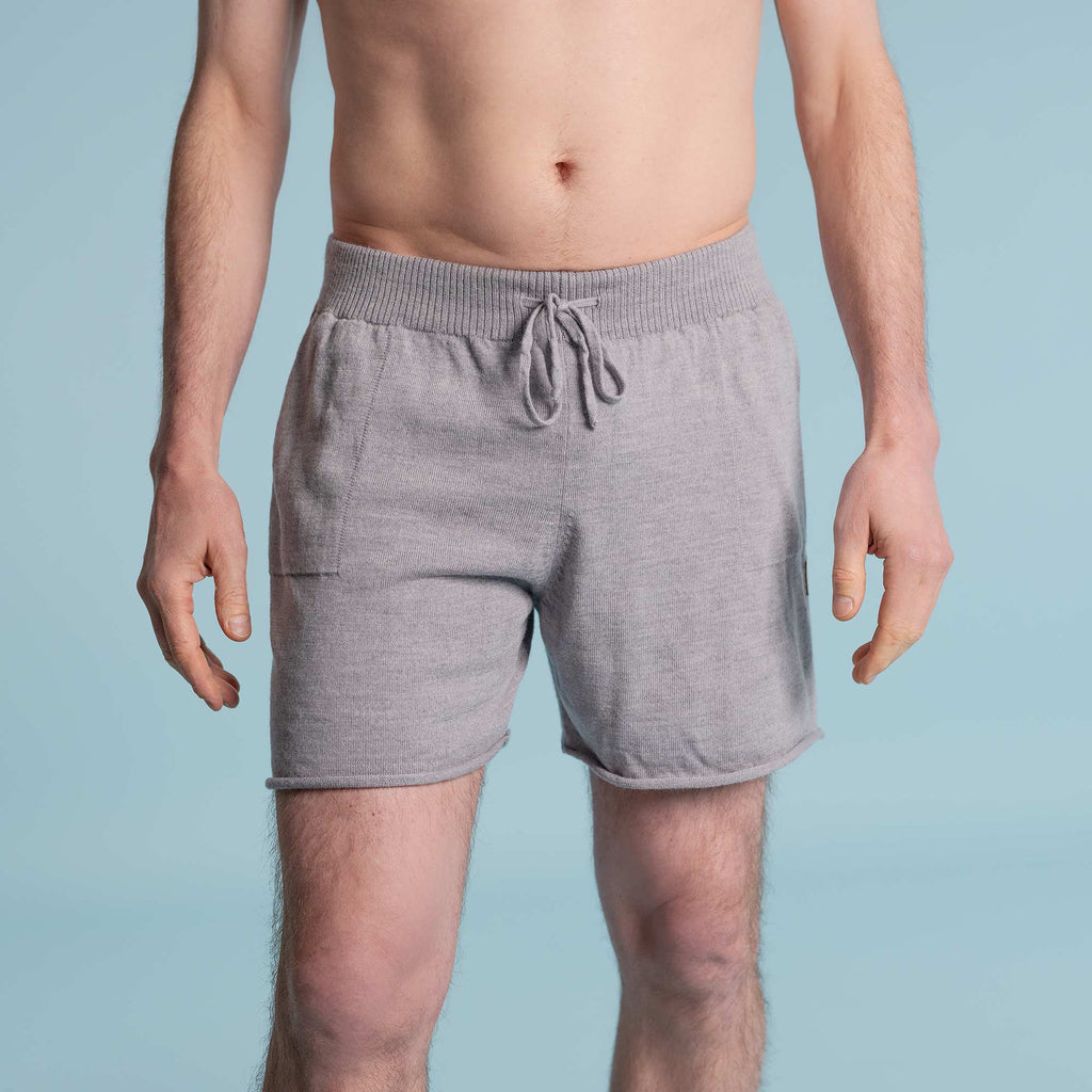 NEW ZEALAND 100% Organic Merino Wool Lounge Shorts (Back Pocket, Covered Organic Elastic Waist, No Polyester, No Synthetics) (100% Biodegradable)