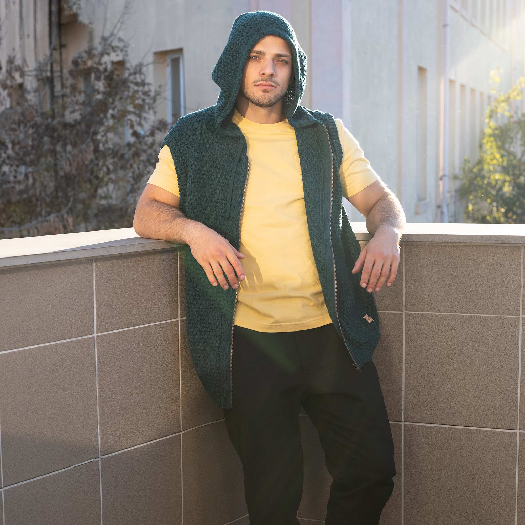 Organic Merino Wool Zippered Hoodie Vest (Unisex) – Rawganique