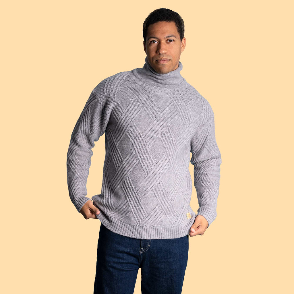 Organic merino wool roll-neck sweater