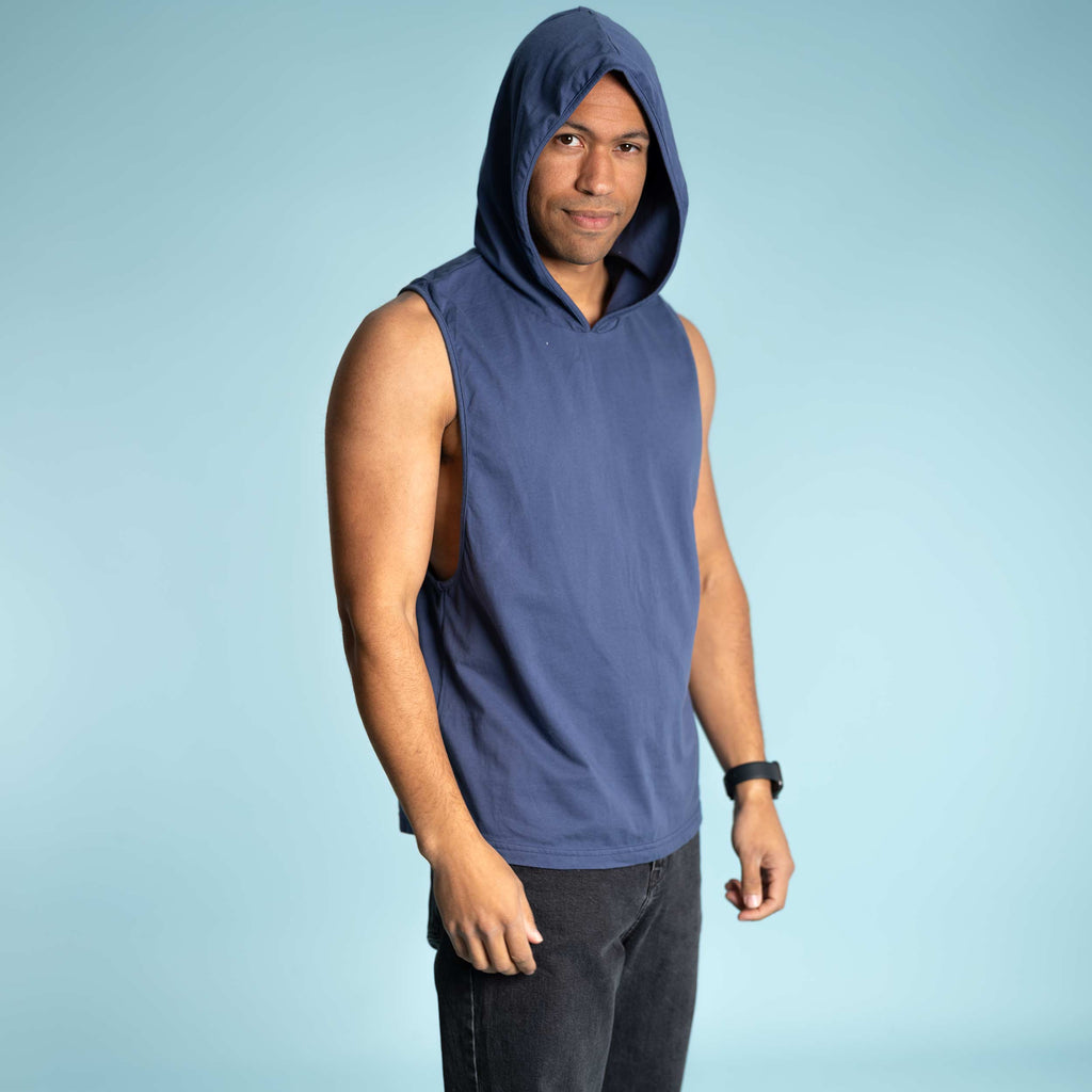 100% organic cotton boxer hoodie tank top