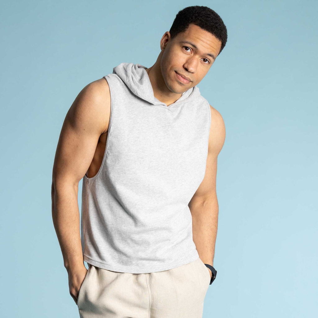 100% organic cotton tank top with hoodie