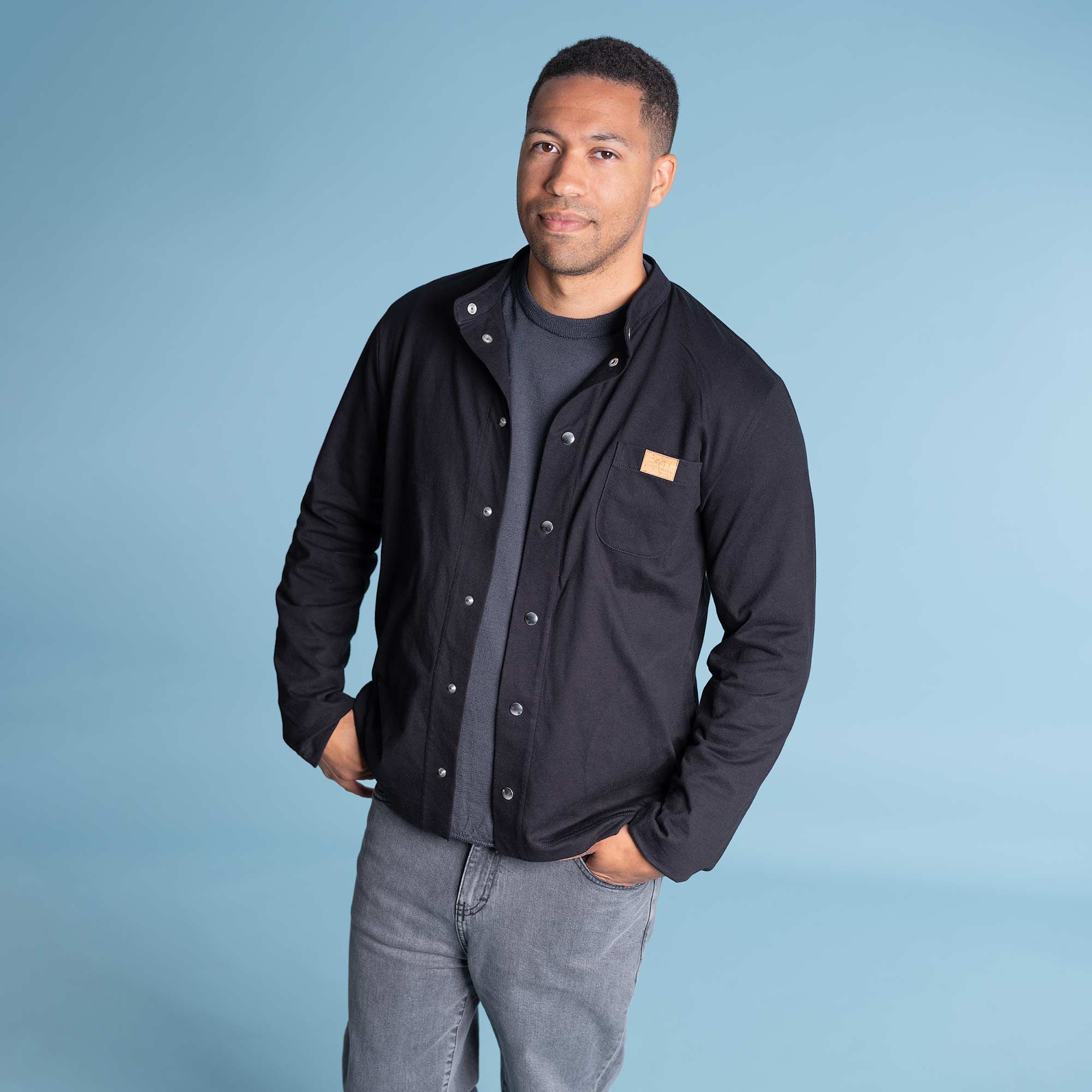 100% Organic Cotton Long-Sleeve Over-Shirt (Plastic-Free; Unisex