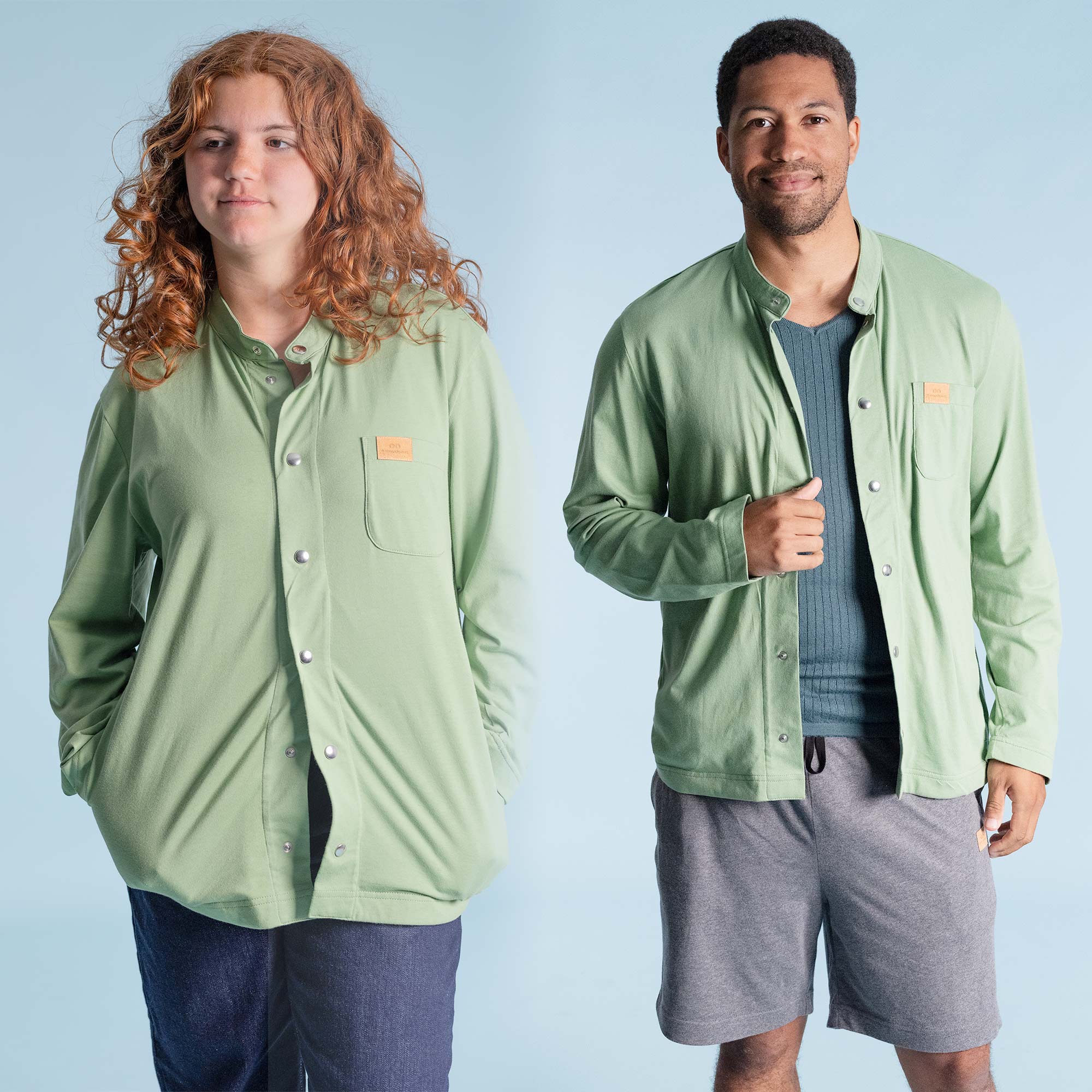 100% Organic Cotton Long-Sleeve Over-Shirt (Plastic-Free; Unisex