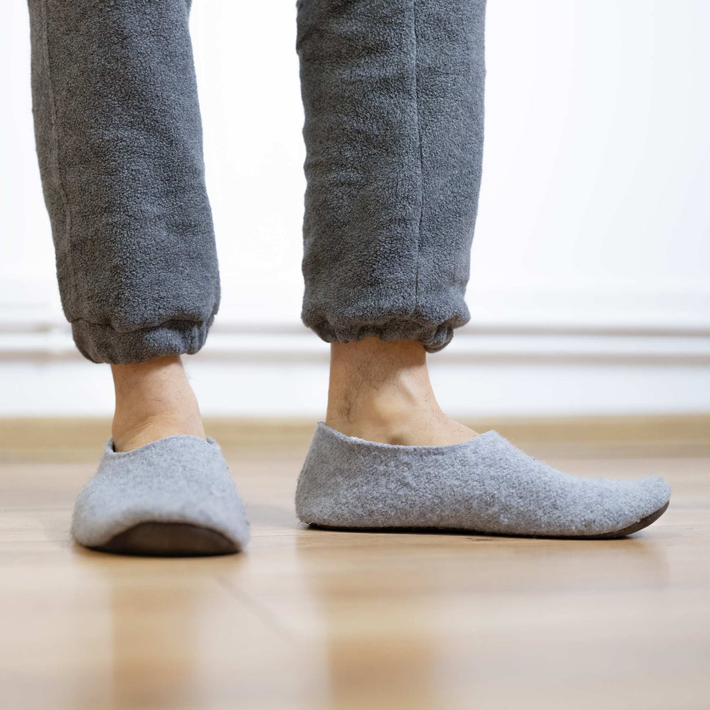 Organic felted merino house shoes