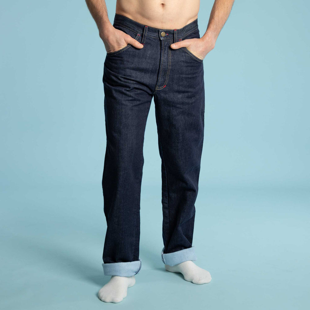organic cotton flannel lined jeans