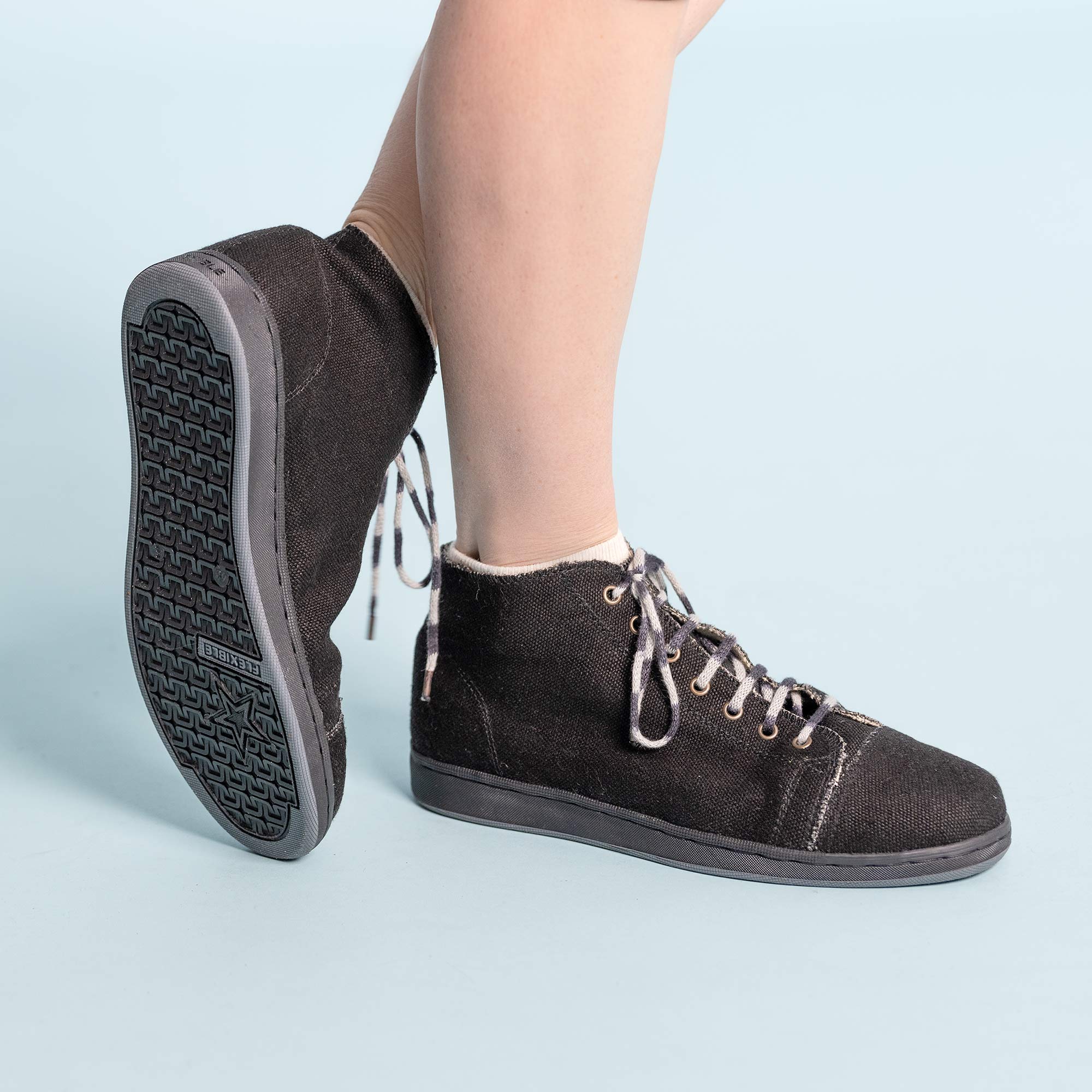 Organic Hemp High-Top Boots (Vegan; Skin-Friendly 