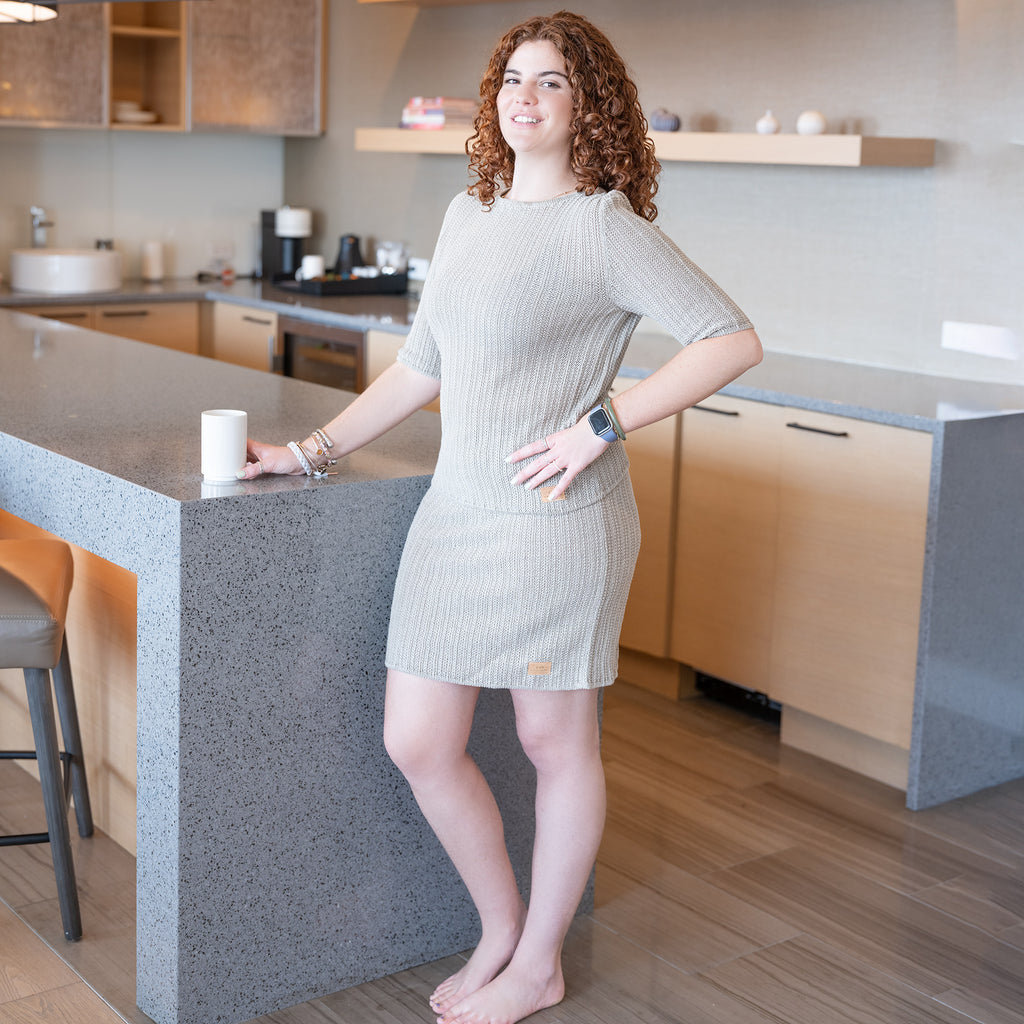 organic linen knit blouse