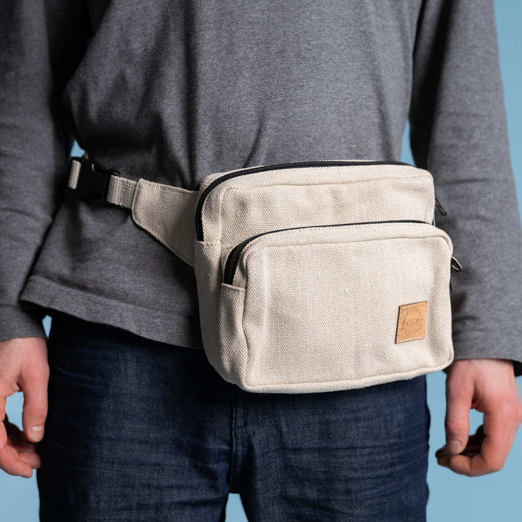 organic linen waist pouch