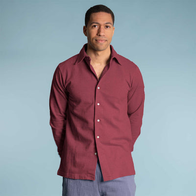 organic cotton long sleeve knit shirt