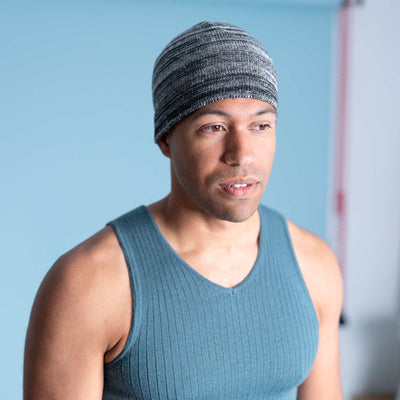 organic linen knit ski hat