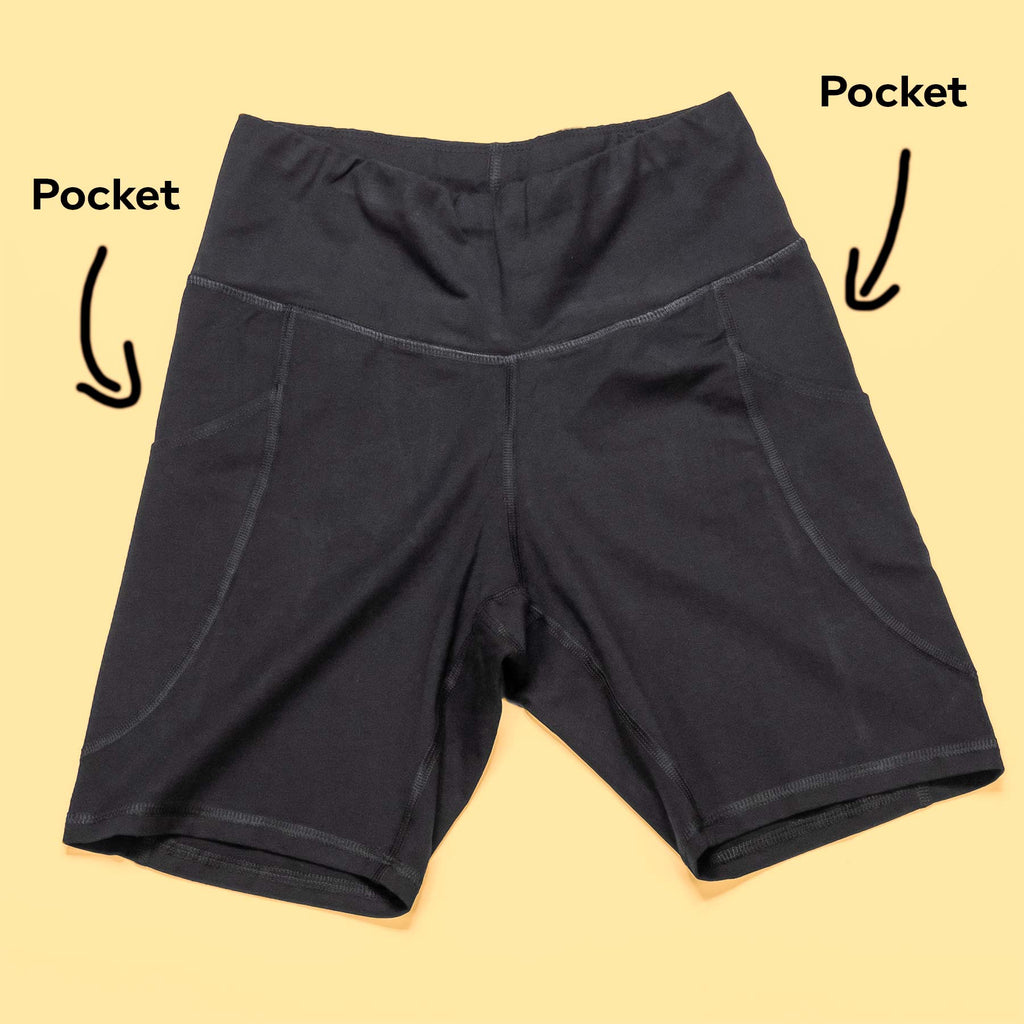 organic cotton workout shorts with pockets