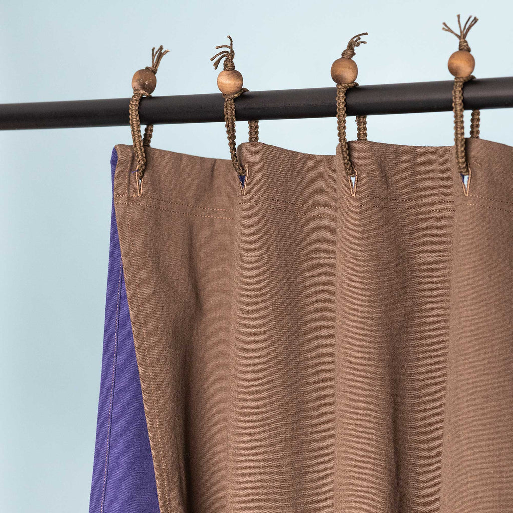 BELMONT Blackout 100% Organic Cotton Curtain With Rings (2-Layers, Reversible) (OC Thread, No Vinyl, No PVC, No Plastic, No Polyester, No Synthetics) (100% Biodegradable)