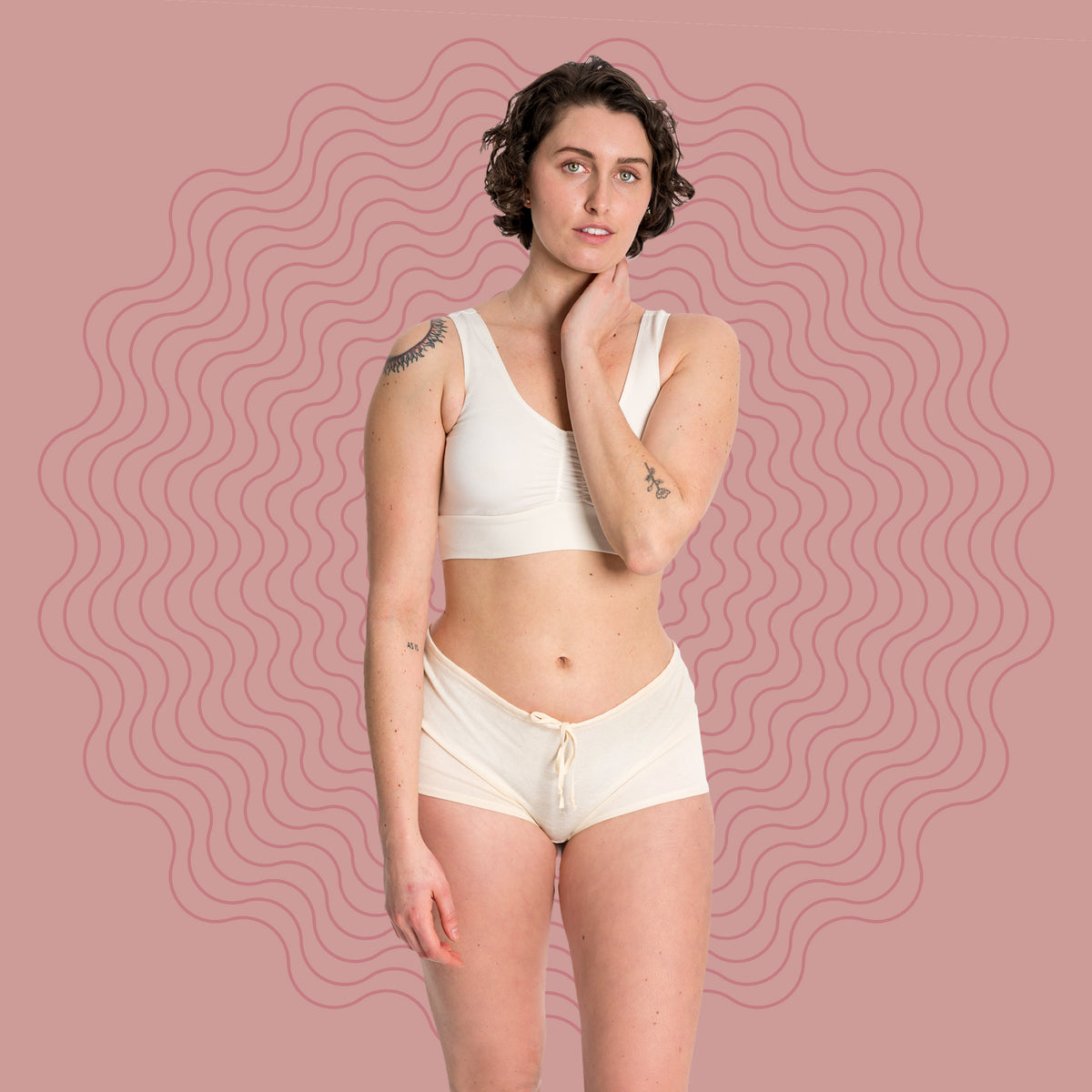 100% Organic Cotton Women's Drawstring Elastic Free Panties