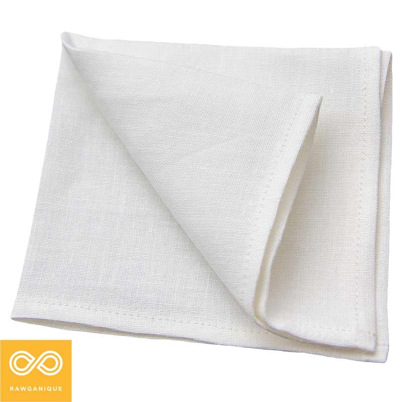 ALEXANDER 100% Organic Linen Woven Screen Lint Cloth Mini Hankie (8x8) (OC Thread, No Polyester, No Synthetics) (100% Biodegradable)