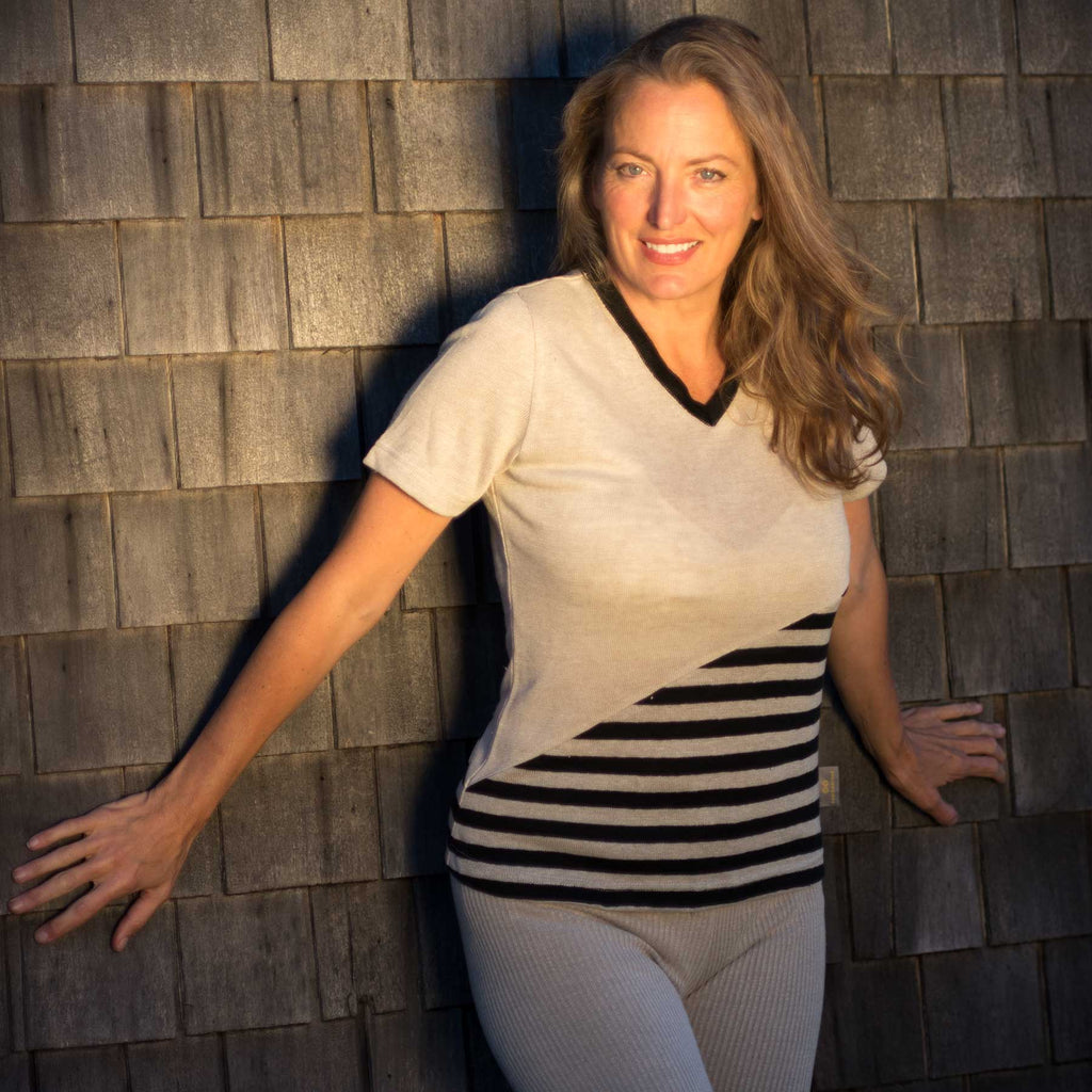 AUVERGNE V Neck 100% Organic Hemp Tee (99.99% Biodegradable)