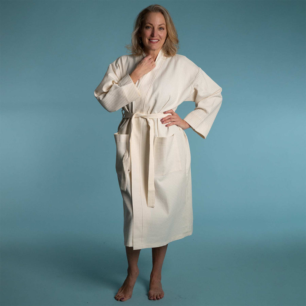 organic cotton waffle bathrobe