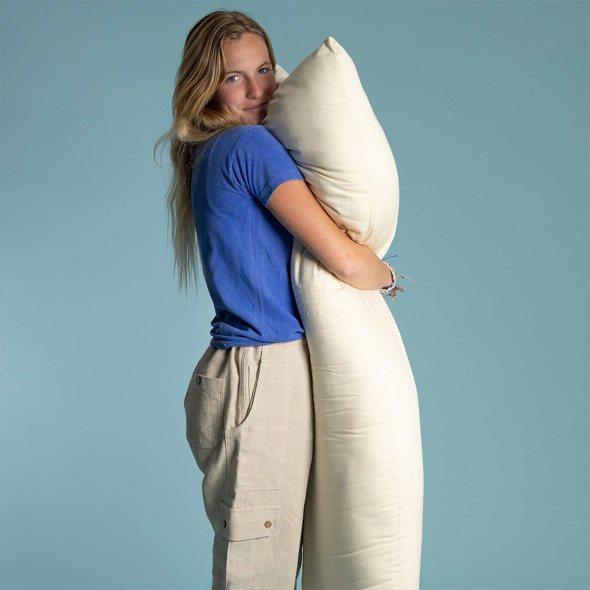 Organic Cotton Body Pillow Hand Made in USA from organic USA Cotton by   Since 1997