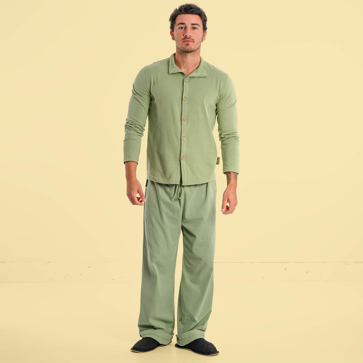 Eco friendly 100% Organic Cotton Knit Jersey Pajamas Set by