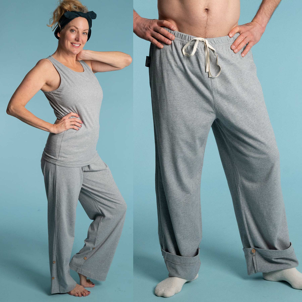 INTERLAKEN Elastic-free 100% Organic Prima Cotton Jammy Lounge Pants  (Unisex)