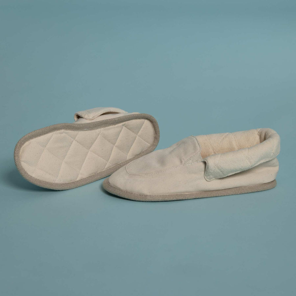 Organic cotton house shoes elastic-free