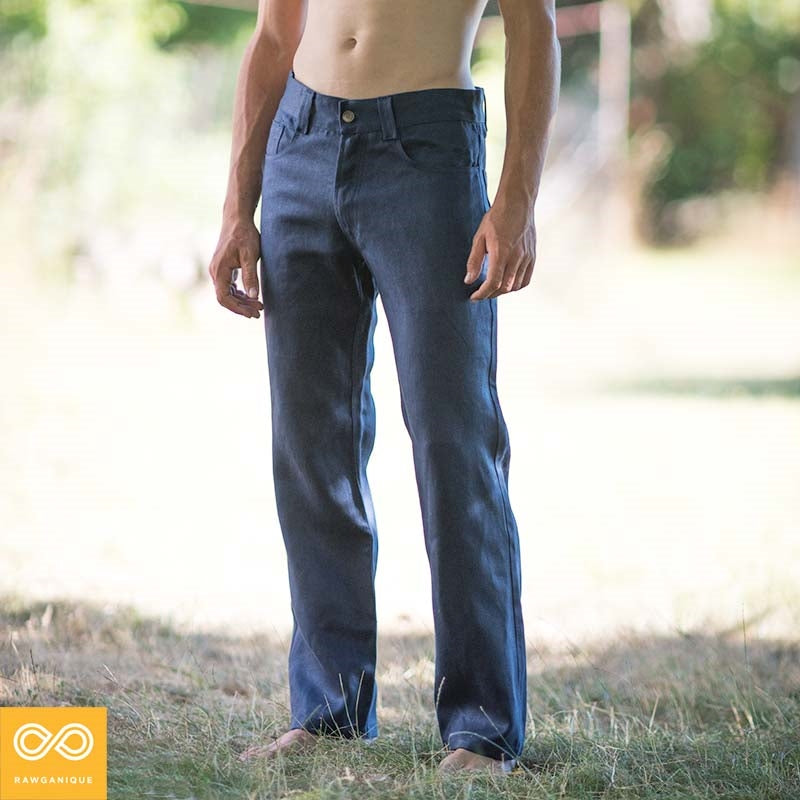 slim straight hemp jeans