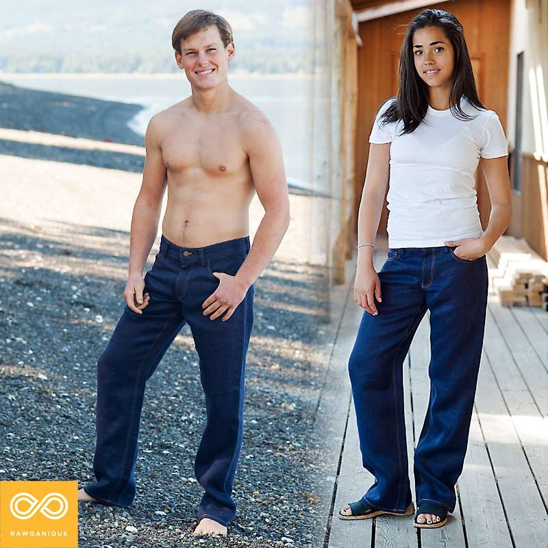 slim straight hemp jeans