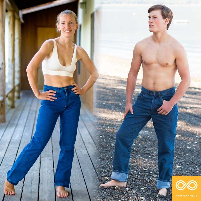 flannel lined organic cotton jeans
