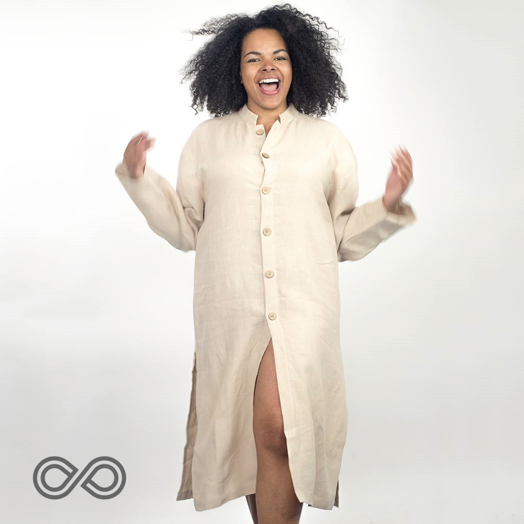 knee length dresses for ladies Classic Linen Tunic, Minimal Linen Dress main image 0