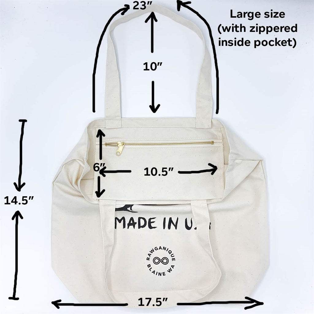 CLOVERDALE 100% Organic Cotton Shopping Bag (Made in USA, Grown in USA, Eco-Printed in USA) - Orca