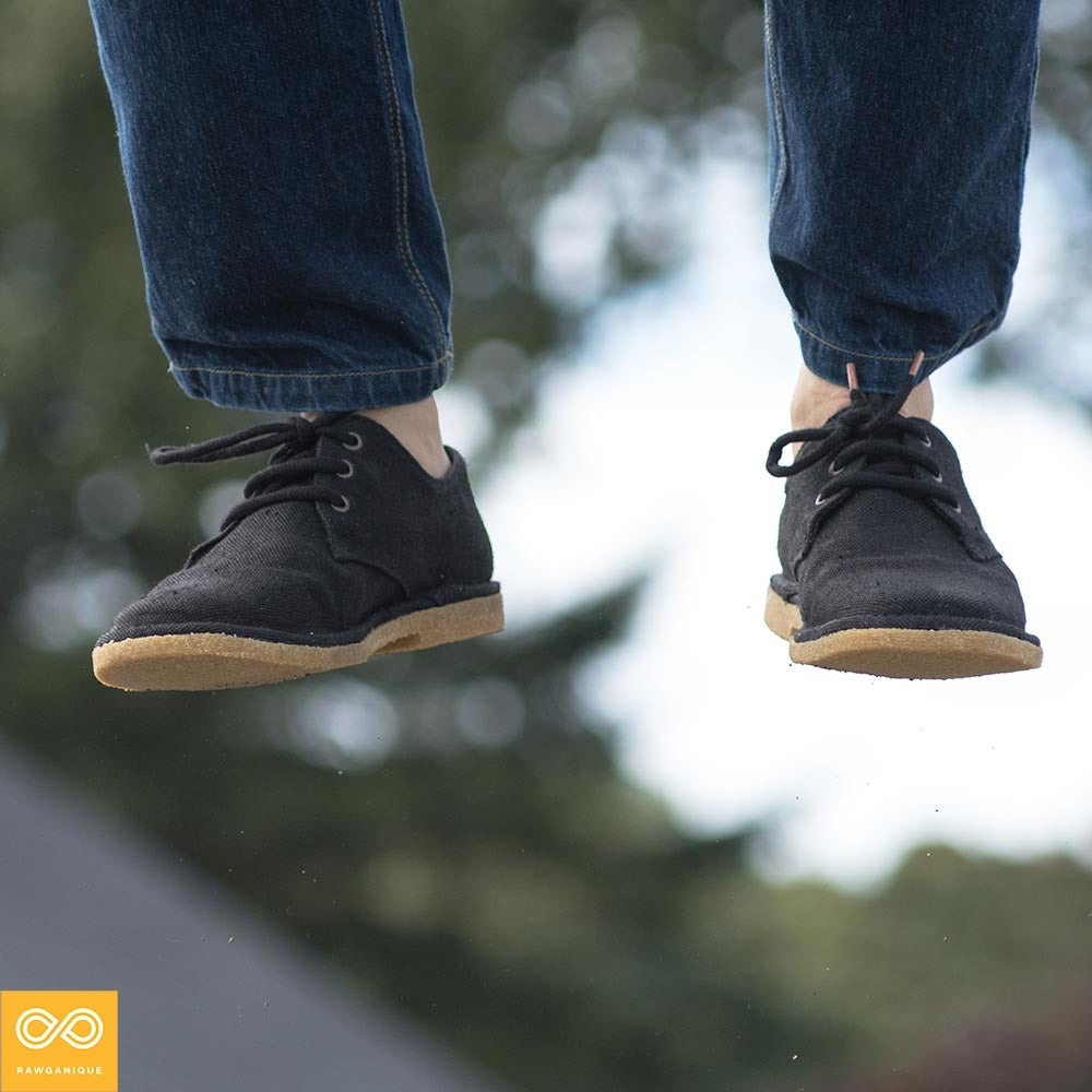 DOCKLANDS Handmade Hemp Moccasins (Unisex) (Natural Rubber Sole) (99% Biodegradable) (Discontinued)