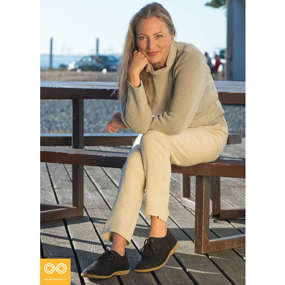 DOCKLANDS Handmade Hemp Moccasins (Unisex) (Natural Rubber Sole) (99% Biodegradable) (Discontinued)