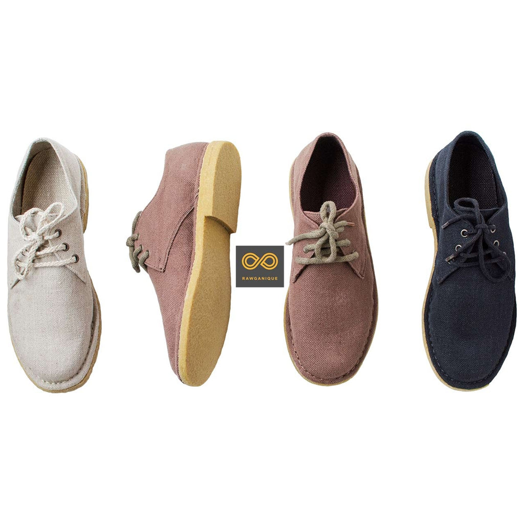 DOCKLANDS Handmade Hemp Moccasins (Unisex) (Natural Rubber Sole) (99% Biodegradable) (Discontinued)