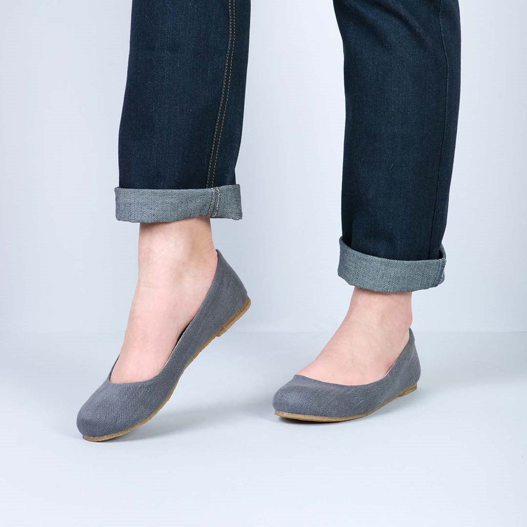 Handmade fabric vegan ballet flats offers - plum