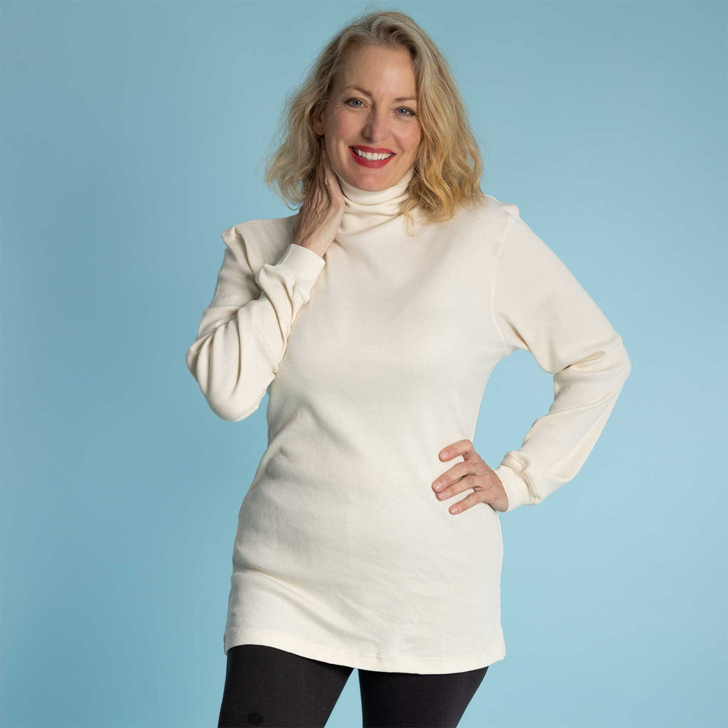 organic cotton turtleneck sweater