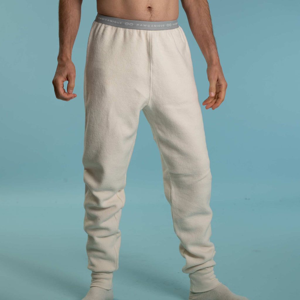 100% organic cotton fleece long johns