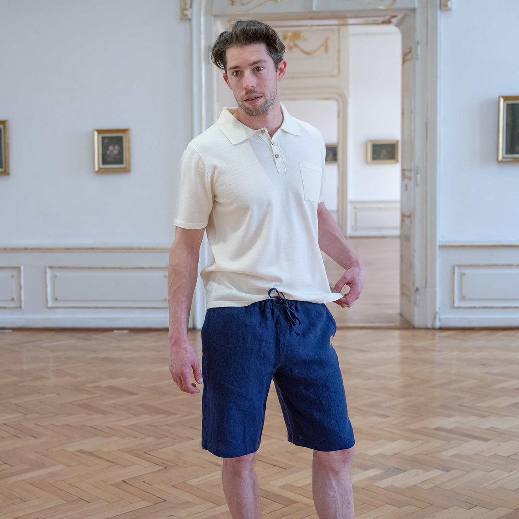 NOAH Plastic-Free 100% Organic Merino Wool Polo Shirt (OC Thread, No Polyester, No Elastic, No Synthetics) (100% Biodegradable)