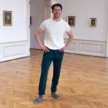 Load image into Gallery viewer, MARLON Plastic-Free 100% Organic Merino Wool Polo Shirt (OC Thread, No Polyester, No Elastic, No Synthetics) (100% Biodegradable)
