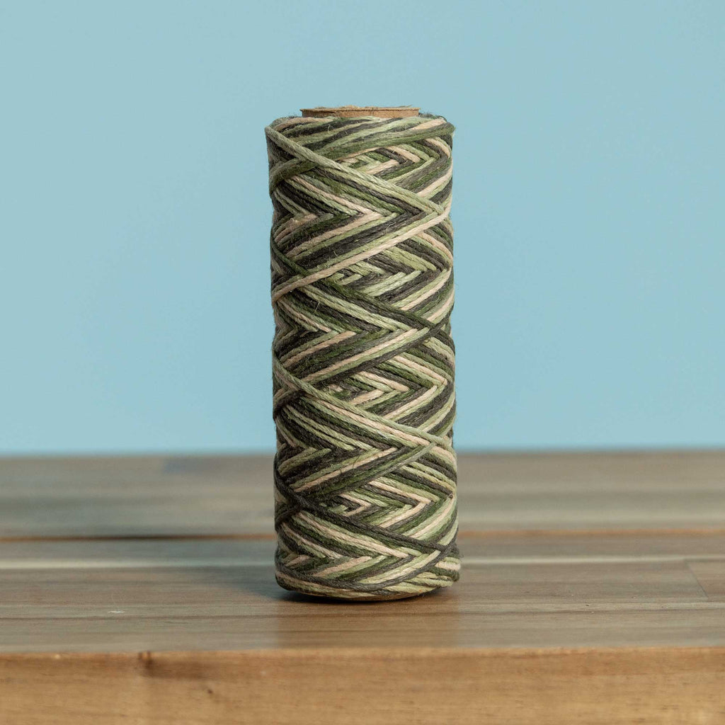 6-strand unwaxed hemp twine green rainbow