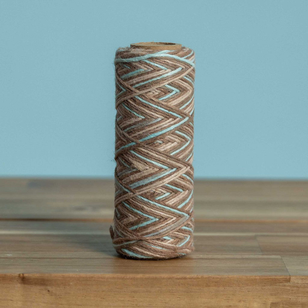  6-strand unwaxed hemp twine brown rainbow