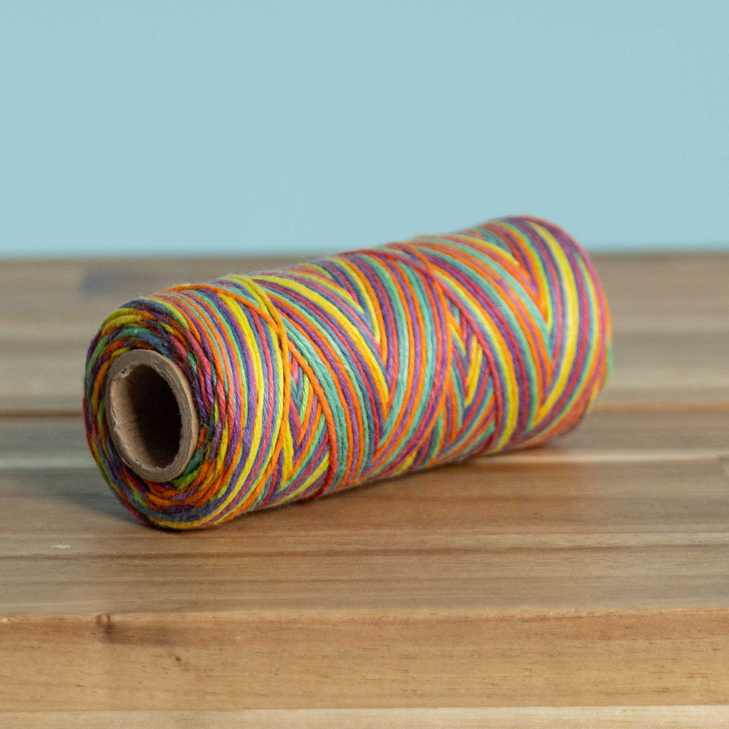 6-strand unwaxed rainbow hemp twine