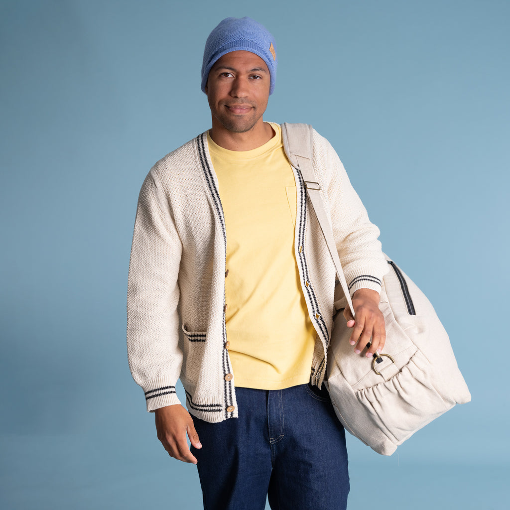 MUNICH Organic Linen Duffel Bag (11.4”High x 18.9”Wide x 7.08”Deep) (18oz, YKK Zippers) (99.5% Biodegradable)