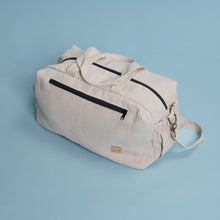 Load image into Gallery viewer, MUNICH Organic Linen Duffel Bag (11.4”High x 18.9”Wide x 7.08”Deep) (18oz, YKK Zippers) (99.5% Biodegradable)