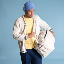Load image into Gallery viewer, MUNICH Organic Linen Duffel Bag (11.4”High x 18.9”Wide x 7.08”Deep) (18oz, YKK Zippers) (99.5% Biodegradable)