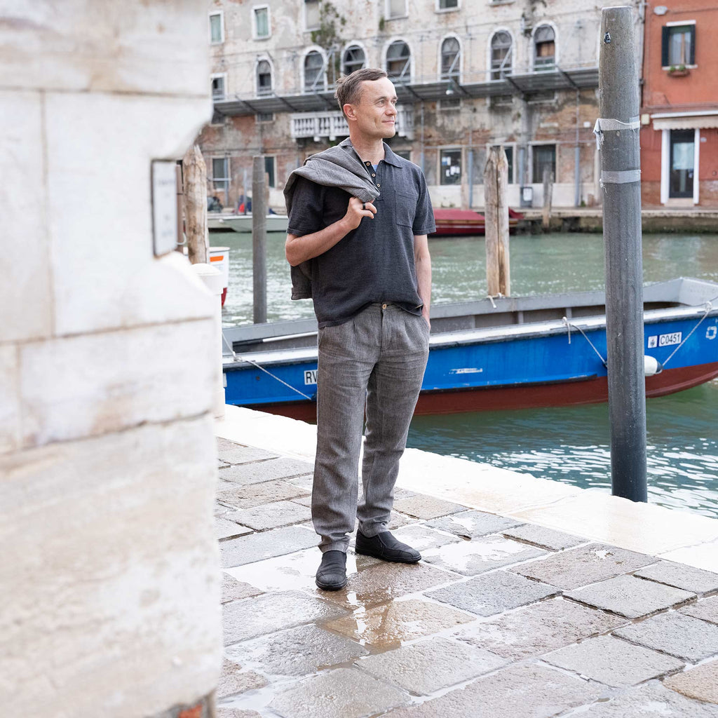 NOAH Plastic-Free 100% Organic Merino Wool Polo Shirt (OC Thread, No Polyester, No Elastic, No Synthetics) (100% Biodegradable)