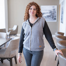 Load image into Gallery viewer, warm organic merino wool vest with hoodie