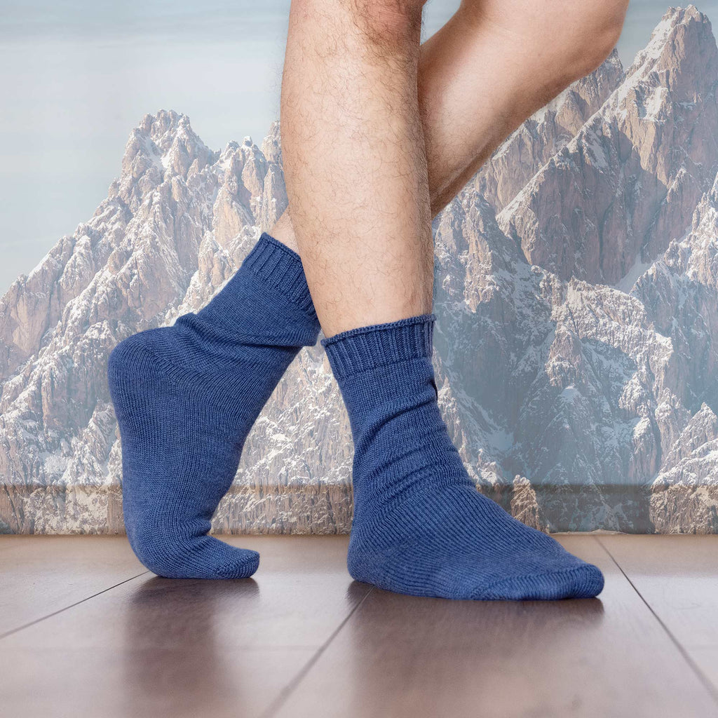 Elastic-free 100% Organic Merino Wool Socks Polyester-free Synthetic-free 100% Biodegradable Deep Blue V2 3-Ply Cuff (Bio Dye) / L (M10-12) Elastic-free 100% Organic Merino Wool Socks Polyester-free Synthetic-free 100% Biodegradable Deep Blue V2 3-Ply Cuff (Bio Dye) / L (M10-12)