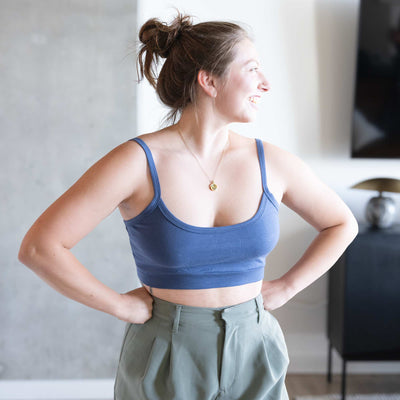 elastic-free 100% organic cotton bra