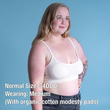 Load image into Gallery viewer, organic cotton bra with no elastic, no polyester, no plastic, no latex