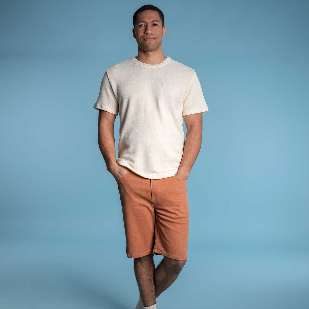 clay-dyed organic cotton shorts